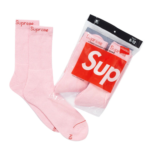 Supreme Hanes Crew Socks (Pink)