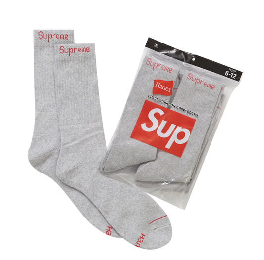 Supreme Hanes Crew Socks (HTH GREY)